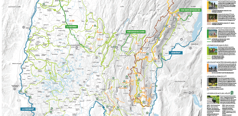 Illustration de la carte des parcours vélo