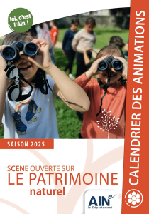 couverture du calendrier 2025 des animations des espaces naturels sensibles de l'Ain