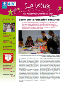 la une du magazine Lettre des assistants maternels de l'Ain n°45 décembre 2016 - Zoom sur la formation continu