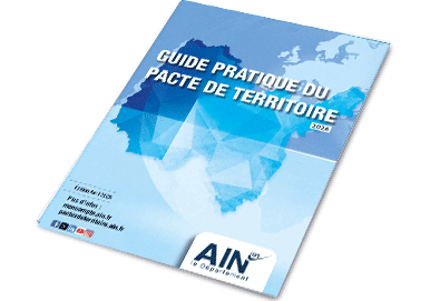 Couverture du guide pratique des aides aux projets d'investissement des communes de l'Ain - Pacte de territoire 2024 2026