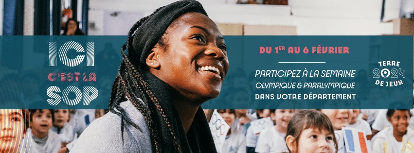 illustration de la campagne La semaine olympique et paralympique 2021 présentant une Jeune sportive souriante