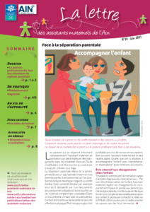 Couverture de la lettre des assistants maternels n°54 juin 2021 Accompagner l'enfant en situation de rupture ou de conflit parental