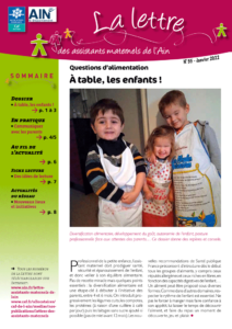 Couverture de la lettre des assistants maternels n°55 janvier 2022 Alimentation des jeunes enfants : diversification, développement du goût, autonomie