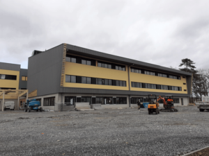 Chantier du collège de Saint-Didier-sur-Formans Vue du Préau et de la cour