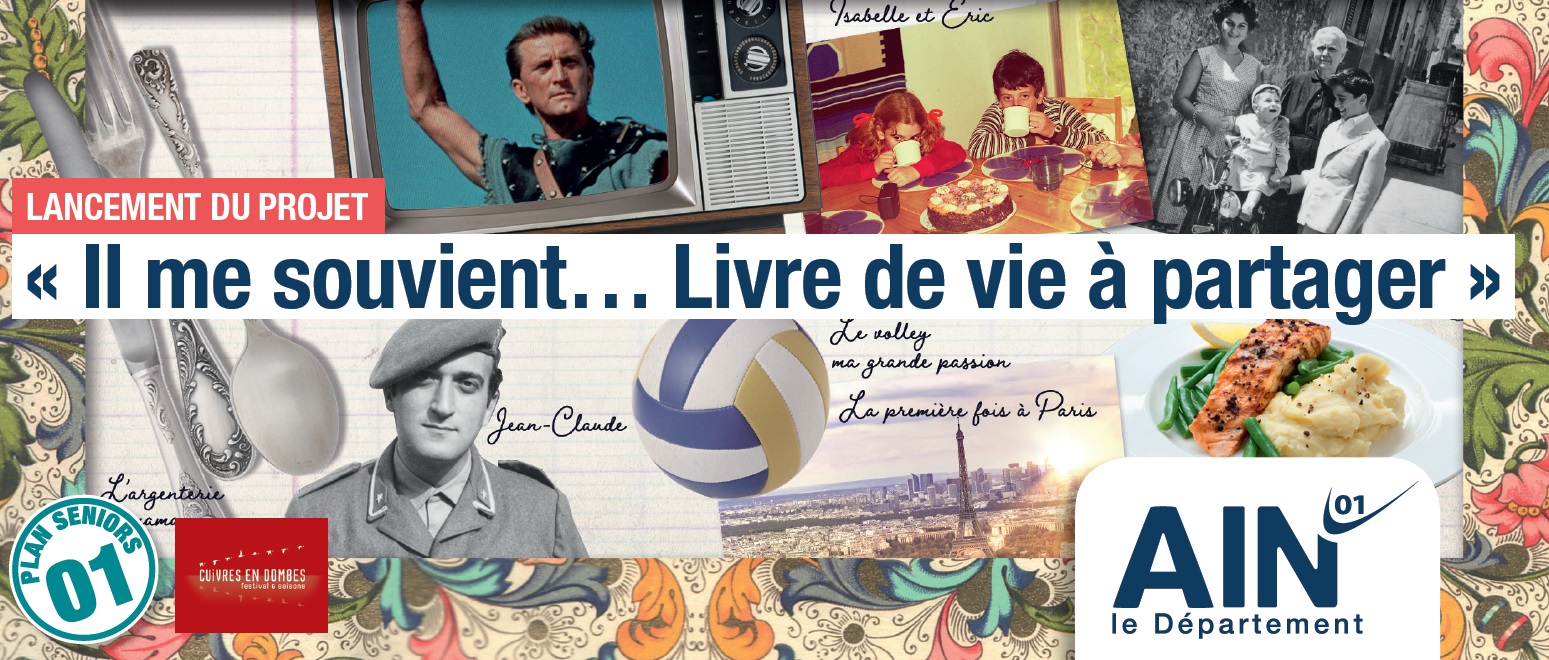 visuel de l'invitation pour le lancement du projet "Il me souvient... Livre de vie à partager"