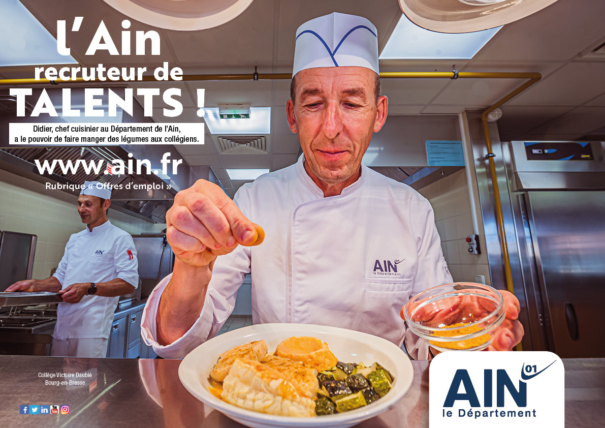 Campagne 2022 L'Ain recruteur de talents Didier Chef Cuisinier