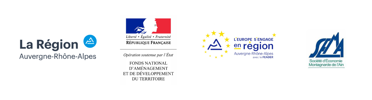 Logo financeurs et partenaires en appui au Département de l'Ain pour le Plan Pastoral Territorial
